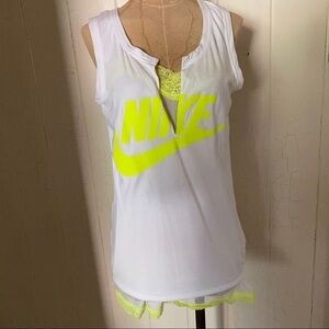 SACAI x NIKE sz S Tank Top White Volt Lace NIKELAB